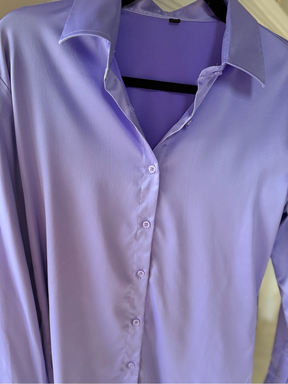 Violet Silky Button Down - Picture 2 of 2